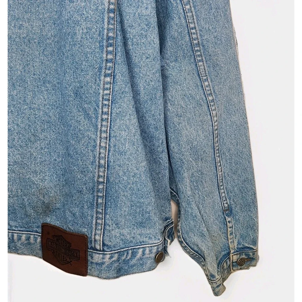 Harley Davidson Vintage 95th Anniversary Denim Trucker  Jacket Men's Size XXXL‎